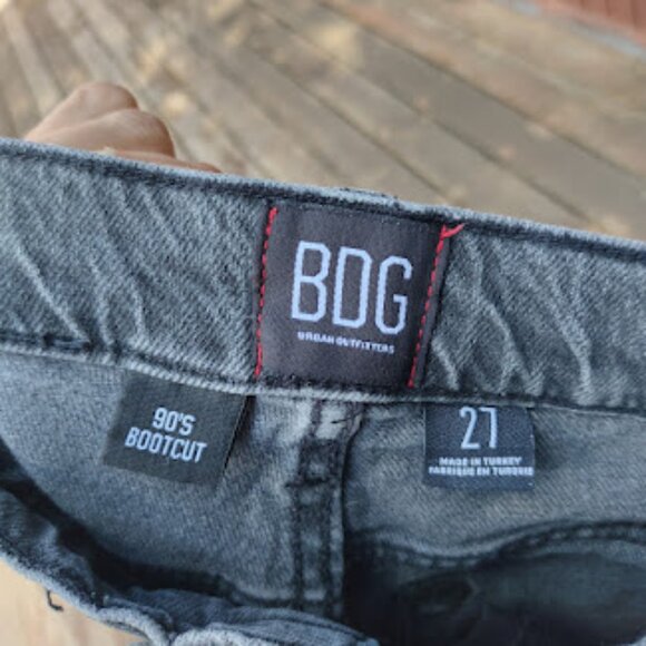 BDG | Urban Outfitters Faded Black Grey 32" Long Inseam 90s Bootcut Jeans 27 - Picture 8 of 11